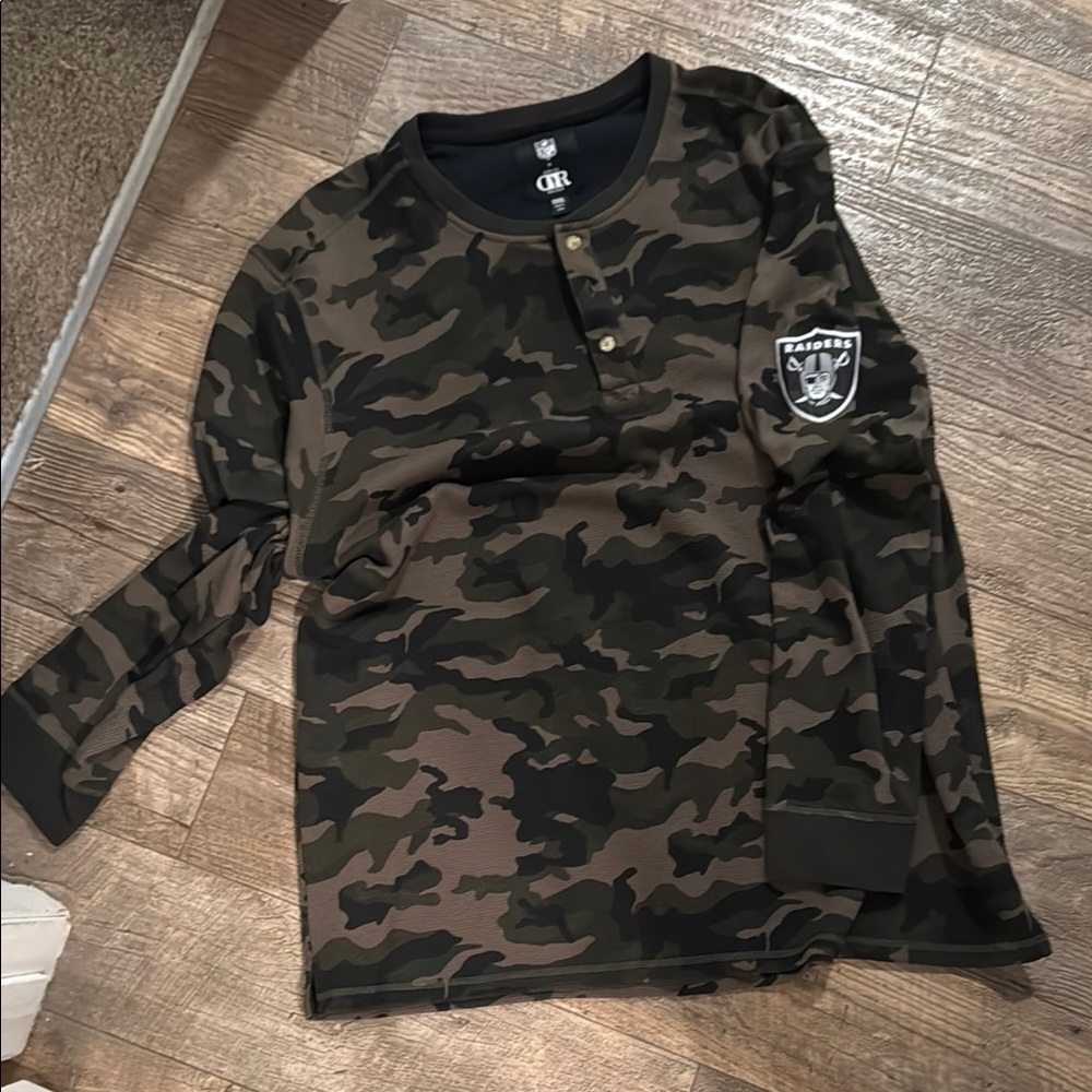 Raiders Green and Brown Camouflage Long Sleeve Tee